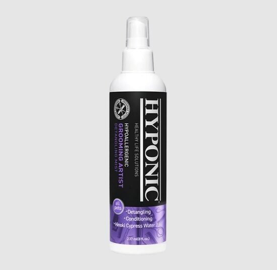 Hyponic Grooming Artist Detangling Mist, 237ml - hypoallergenic spray to ease grooming by preventing tangles